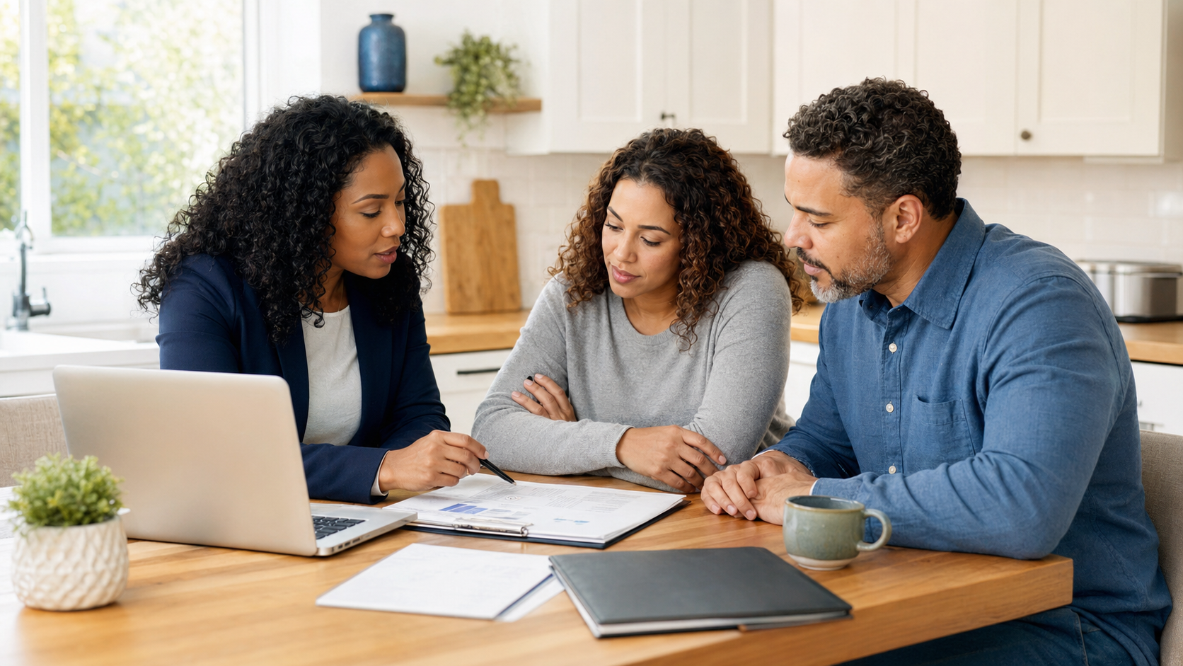 Family reviewing financial protection gaps with an advisor